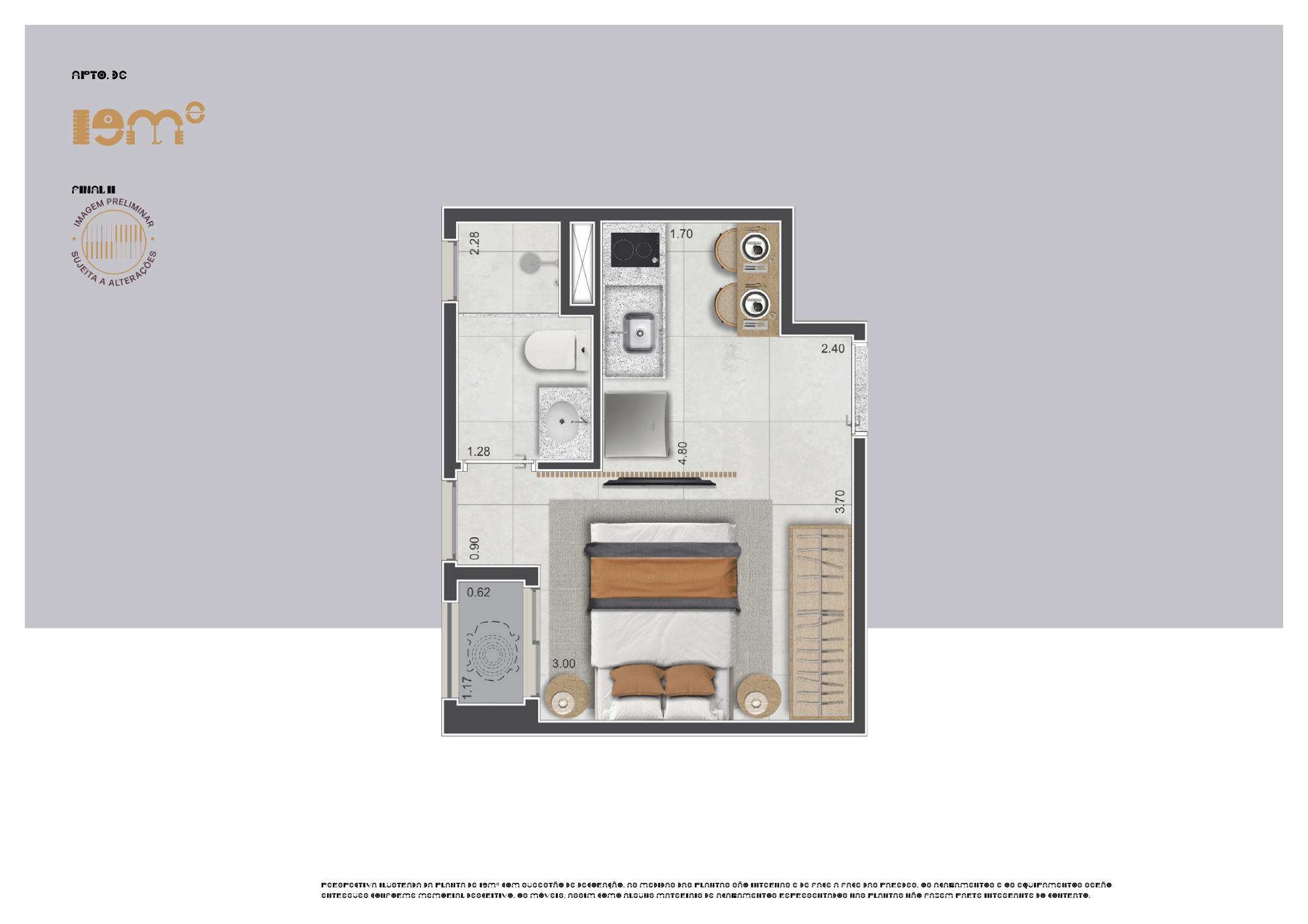 Planta Planta – 19m²