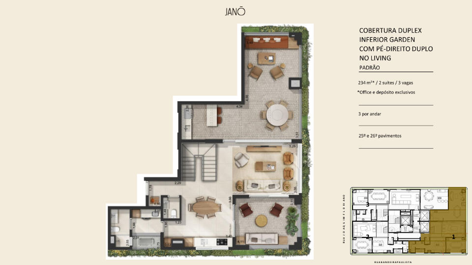Planta Planta J – Cobertura Duplex